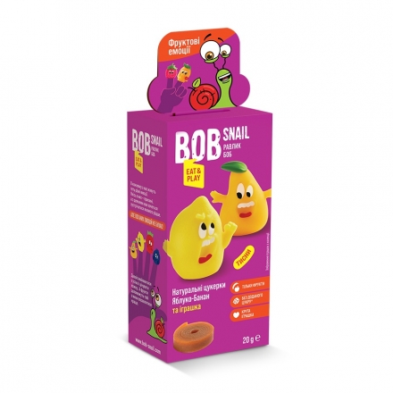 Набір 20 г Bob Snail Натуральні фруктові цукерки Манго та іграшка