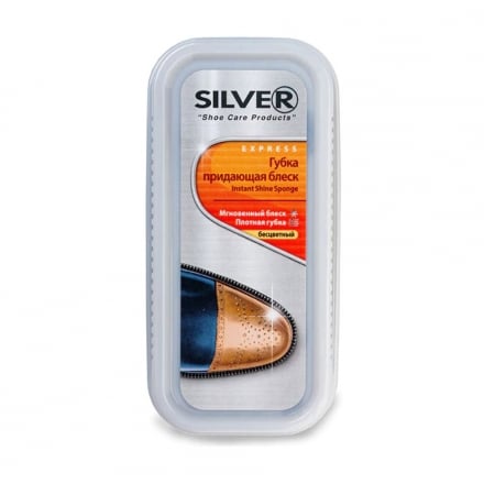 Губка-блеск 1 шт Silver для изделий из гладкой кожи бесцветная