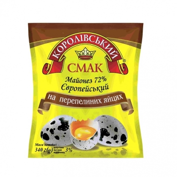 Купити Майонез 340 г Королівський смак Європейський на перепелиних яйцях 72% ф/пак у АТБ Market