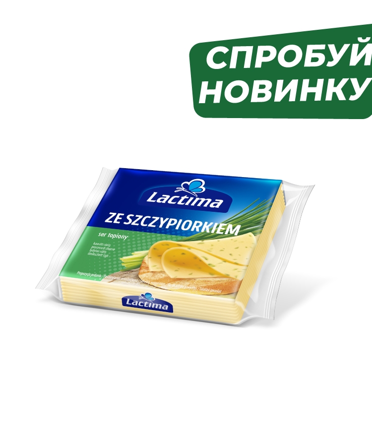 Сир плавлений 130 г Lactima з цибулею 36,2%, пластини п/yп