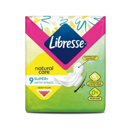 Прокладки 9 шт Libresse Natural Care Ultra Super с экстрактом алоэ вера и ромашки