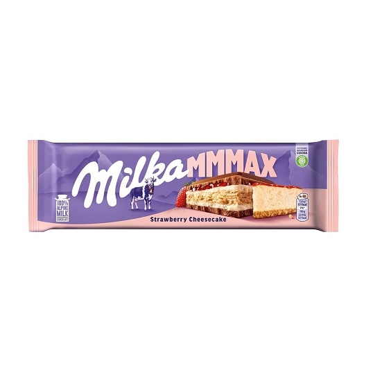 Шоколад 300г Milka молочний з начинкою зі смаком чізкейку, полуничною ...