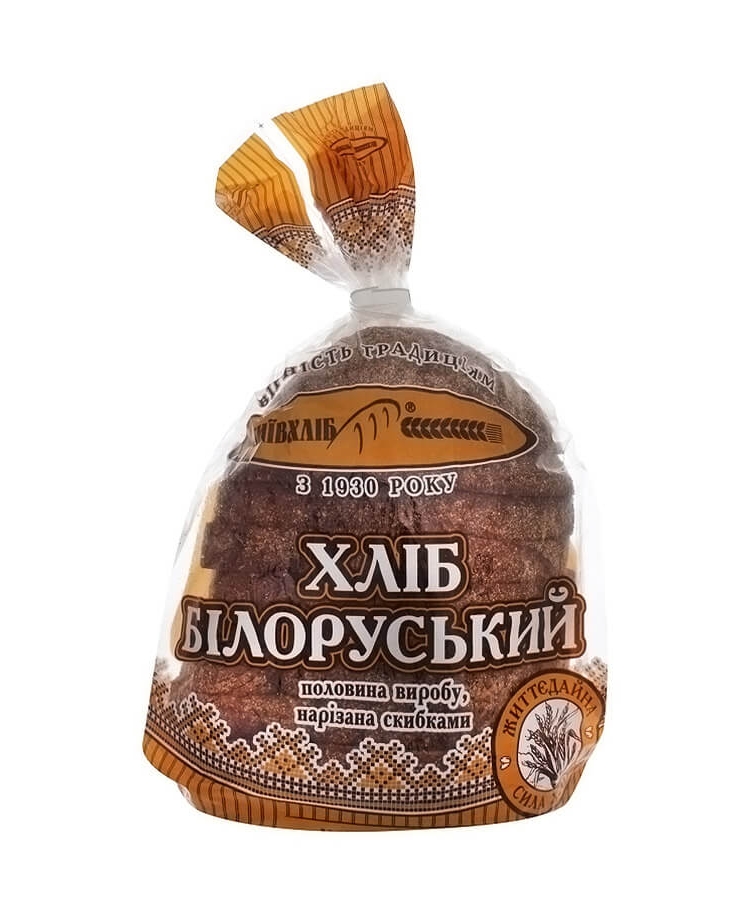 Хліб 350г Київхліб Білоруський нарізаний половинка купити в Києві та ...