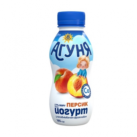 Йогурт 185 г Агуня Персик 2,7% п/бут