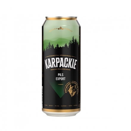 Пиво 0,5 л Karpackie Pils світле фільтроване пастеризоване 4% об ж/б Польща