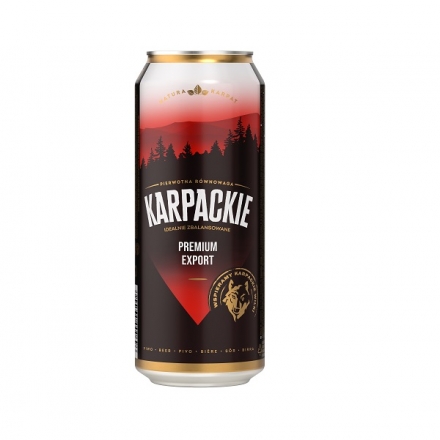 Пиво 0,5 л Karpackie Premium світле фільтроване пастеризоване 5% об ж/б Польща