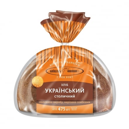 Хлеб 475 г Киевхлеб Украинский столичный нарезанный половинка