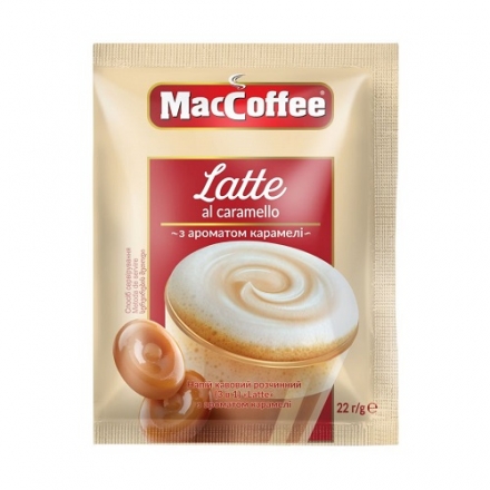 Напій кавовий 22 г MacCoffee Latte з ароматом карамелі м/уп