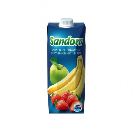 Нектар 0,5 л Sandora Бананово-яблучно-полуничний тетра-пак