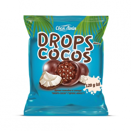 Драже 120 г Своя линия Drops-Cocos помадное в шоколадной гразури