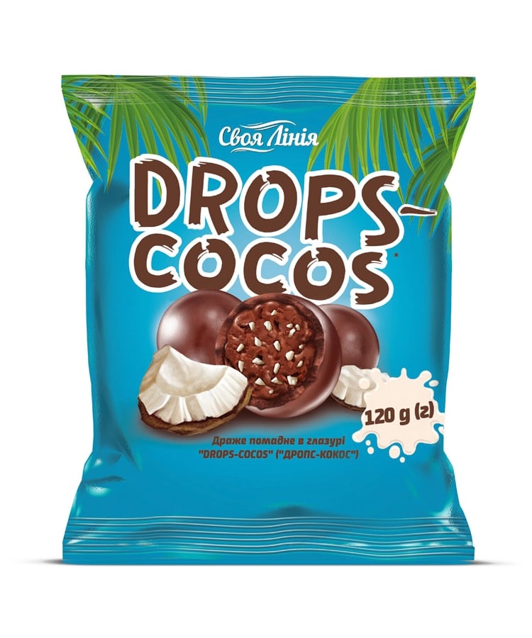 ➤ Драже 120 г Своя линия Drops-Cocos помадное в шоколадной