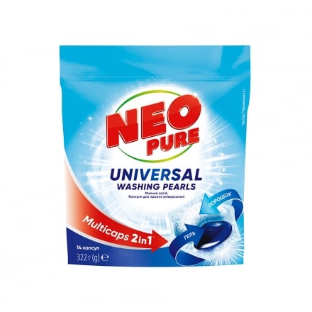 Мийний засіб. Капсули для прання 14 шт Neo Pure універсальні м/уп