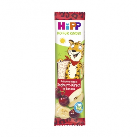 Батончик 23 г HIPP йогурт-вишня-банан фруктово-злаковий органічний м/уп