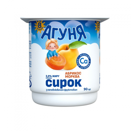 Сирок 90 г Агуня Абрикос-морква 3,9% п/стакан