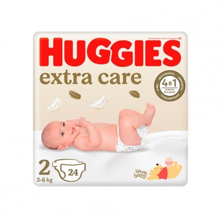 Підгузники 24 шт Huggies Extra Care (2) дитячі м/уп