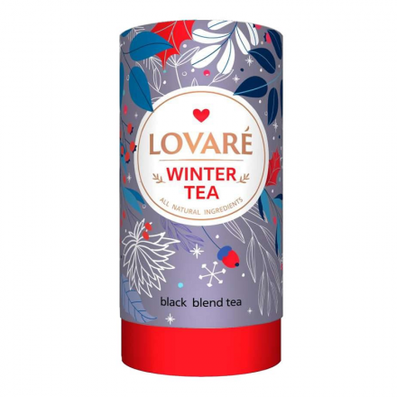 Чай 80 г Lovare Winter Tea чорний з фруктами тубус