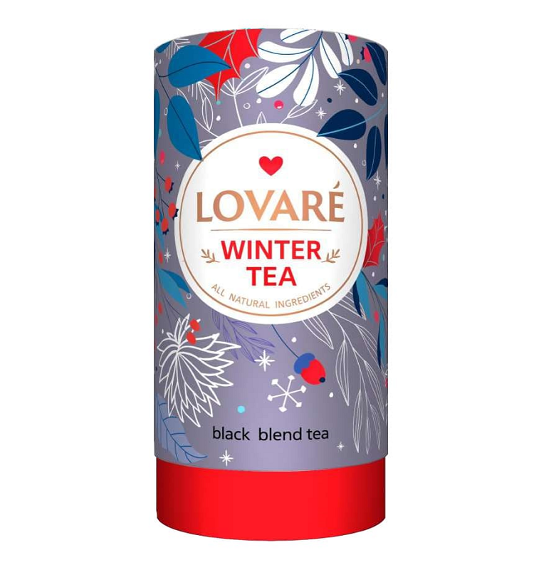 Чай 80 г Lovare Winter Tea чорний з фруктами тубус