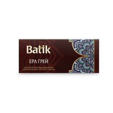 Чай (25 ф/п х 1,5 г) Batik Ерл Грей чорний байх. купаж. дрібн. з ароматом бергамота к/уп