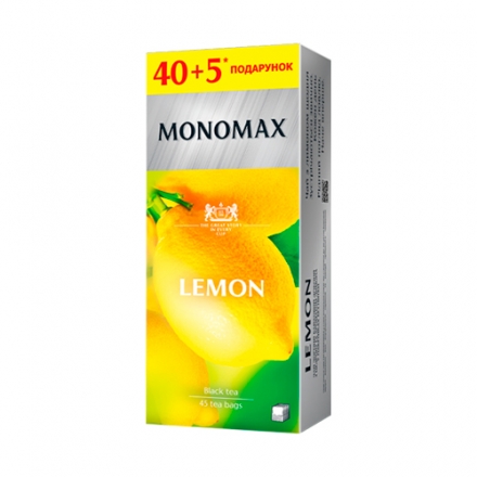 Чай (45 ф/п х 1,5 г) Мономах Lemon чорний цейлонський дрібний к/у