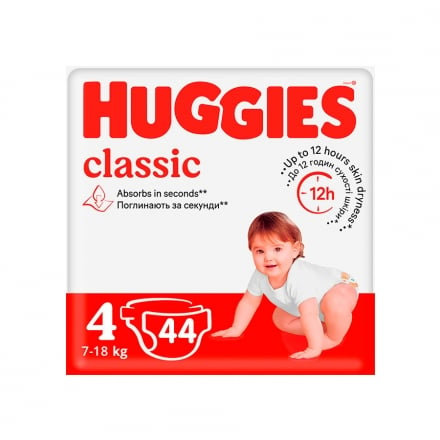 Подгузники детские гигиенические 44 шт Huggies Classic (4)