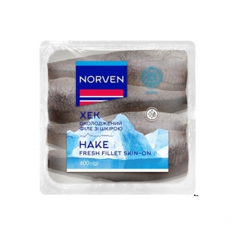 Купити Хек 400г Norven розморожений та охолоджений філе зі шкірою п/конт у АТБ Market