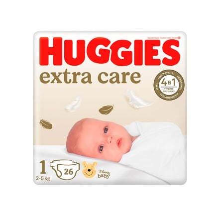 Підгузники 26 шт Huggies Elite Soft extra care (1) дитячі м/уп