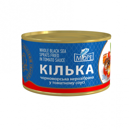 Консерви 230 г Море Кілька чорноморська нерозібрана у томатному соусі з/б