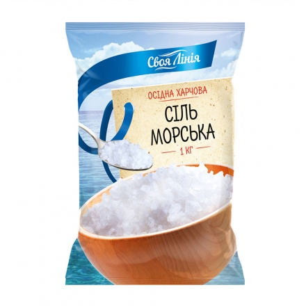 Соль 1 кг Своя Линия морская пищевая осадочная помол №1
