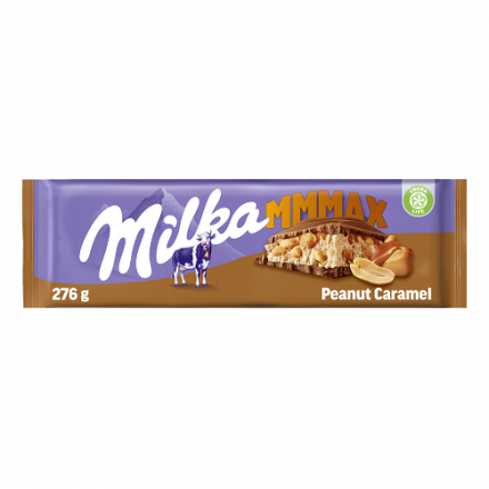 Шоколад Milka молочный с начинкой со вкусом карамели, арахиса и воздушного риса 276г