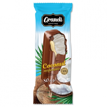 Мороженое 80г, ТМ Laska, Grandi кокос эскимо