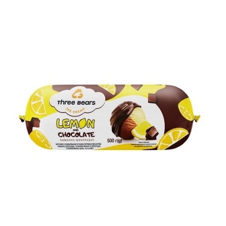 Морозиво 0,5 кг Три Ведмеді лимонно-шоколадне п/ет