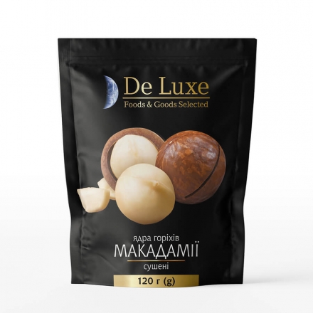 Ядра орехов макадамии 120 г De Luxe Foods & Goods Selected сушеные