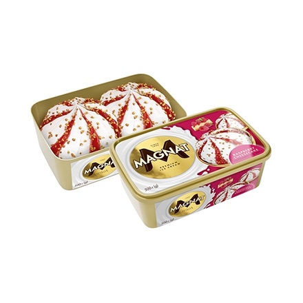 Морозиво 0,5 кг Мagnat Raspberry Cheesecake зі смаком "малиновий чизкейк" пл/лоток 