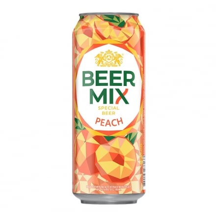 Пиво 0,5 л Beermix Peach спеціальне зі смаком персика ж/б