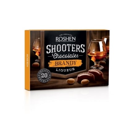 Цукерки 150г Рошен Shooters шоколадні з бренді-лікером