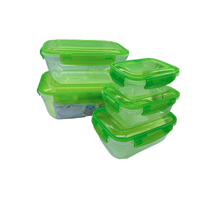 Купити Набір пластиковий контейнерів з кришками, 5 шт: 400, 800, 1400, 2300, 4000 мл, в асортименті у АТБ Market