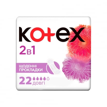 Прокладки щоденні 22шт Kotex 2 в 1 урологічні м/уп