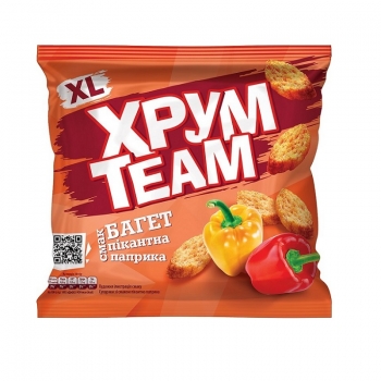 Купити Сухарики 100 г ХрумTeam Багет зі смаком пікантної паприки м/уп у АТБ Market