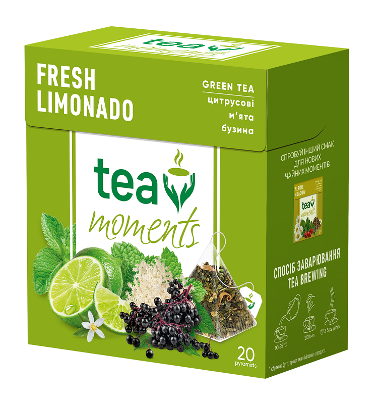 ➤ Чай (20ф/п х 1,8г) Tea Moments (зел. байх цитру, м'ята, бузина