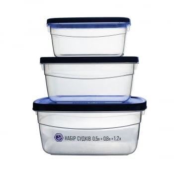 Купити Набip cудкiв Народний продукт унiвepcальний 0,5+0,8+1,2л, пластик у АТБ Market