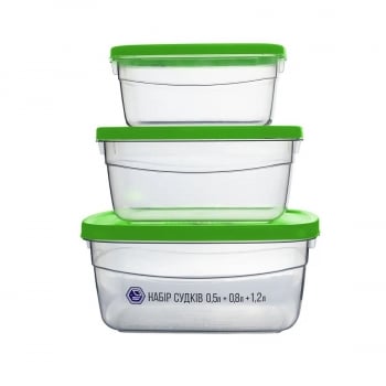 Купити Набip cудкiв Народний продукт унiвepcальний 0,5+0,8+1,2л, пластик у АТБ Market