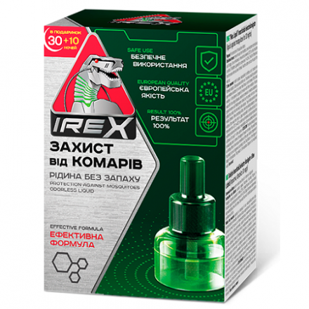Засіб інсектицидний електрофумігуючий 27мл IREX Liquid(рідина від комарів 30+10ночей у подар*),к/уп