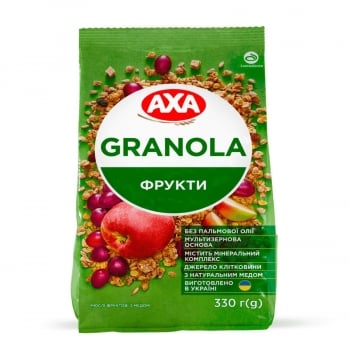 Купити Сухі сніданки 330 г АХА Мusli хрусткі фруктові з медом м/уп у АТБ Market