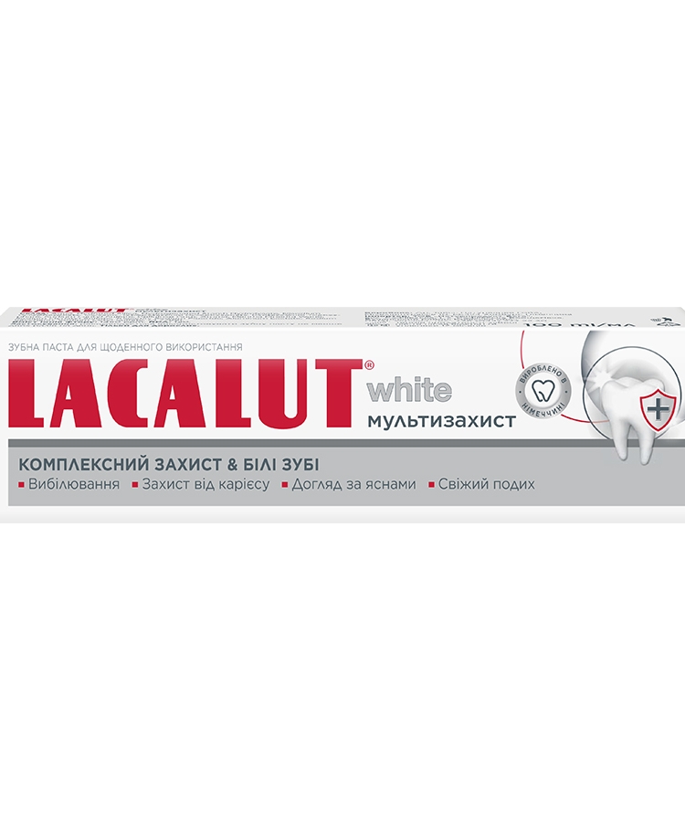 ➤ Паста зубна 100 мл Lacalut White мультизахист к/уп купити в Києві та Україні за ціною від 133.50 грн ★ АТБ Маркет
