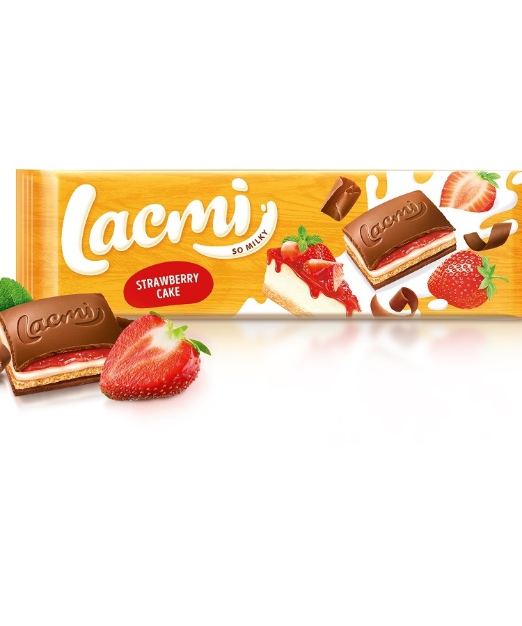 ➤ Шоколад 275 г Roshen Lacmi Strawberry cake зі смаком полуниця