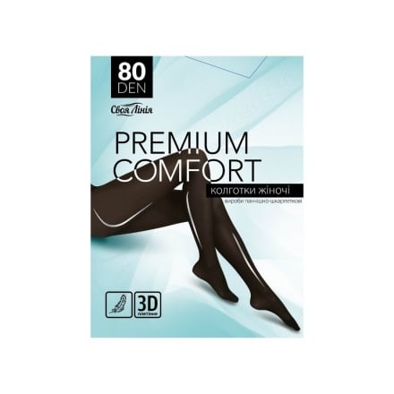Колготы женские Своя Линия Premium Comfort 80 ден черный / телесный / серый р.2-4