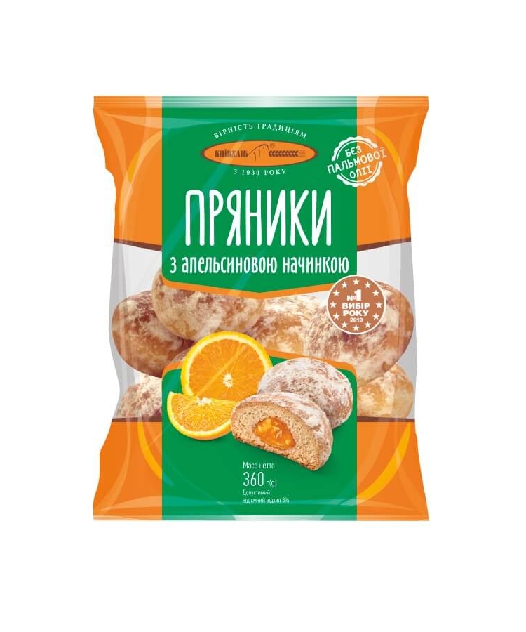 Пряники 360г Київхліб з апельсиновою
