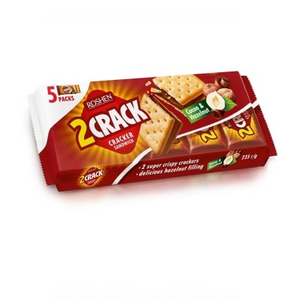 Крекер 235г Рошен 2 CRACK с начинкой какао-орех