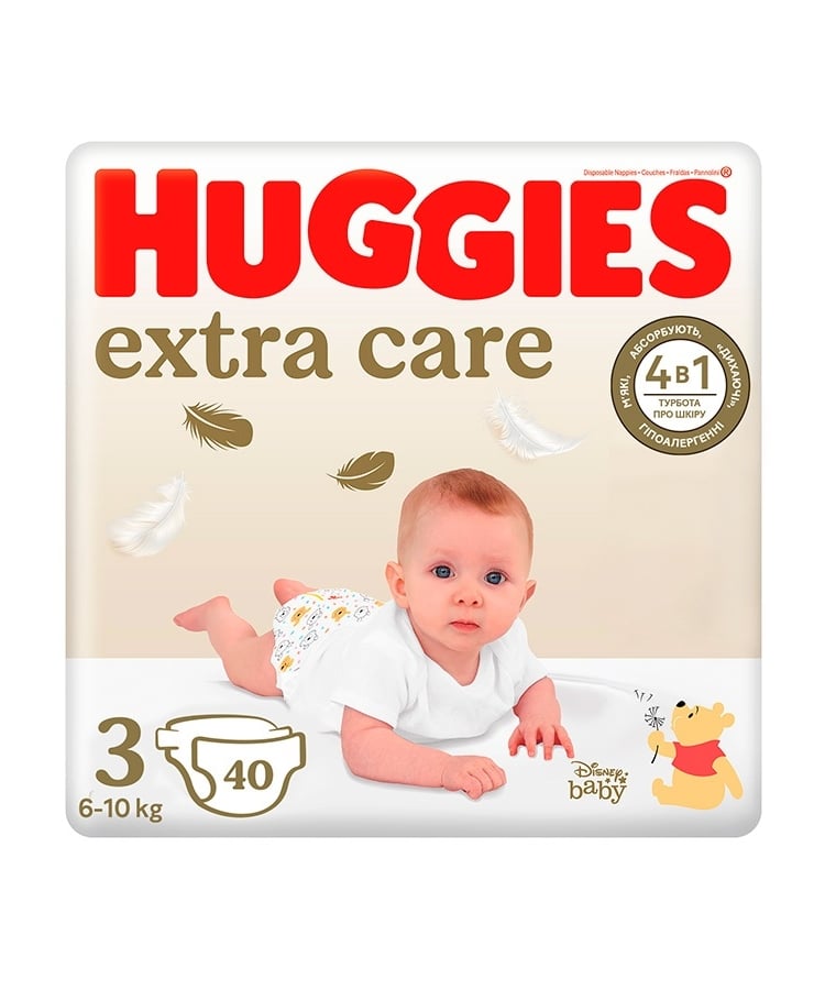 Підгузники 40 шт Huggies Elite Soft extra care (3) 5-9 кг дитячі м/уп ...