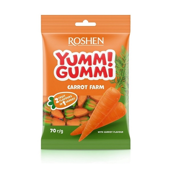 ➤ Цукерки 70 г Рошен Yummi Gummi Carrot м/уп купить в Киеве и